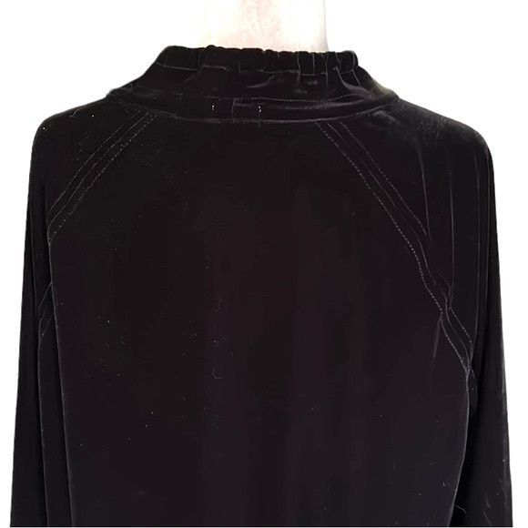 NWT Anthropologie Dylan Black Velvet Raglan Sleeve Pullover Top - S - Picture 8 of 15